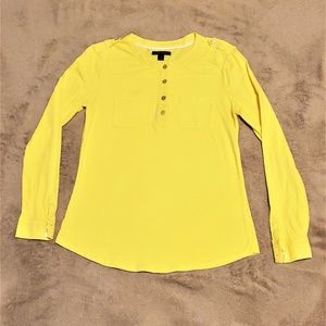 Tommy Hilfiger Women's Yellow Long Sleeve Blouse S